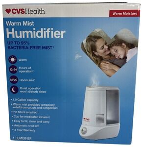 CVS Health Warm Steam Humidifier  1 Gallon Capacity 9-12 Hours Used Once To Test